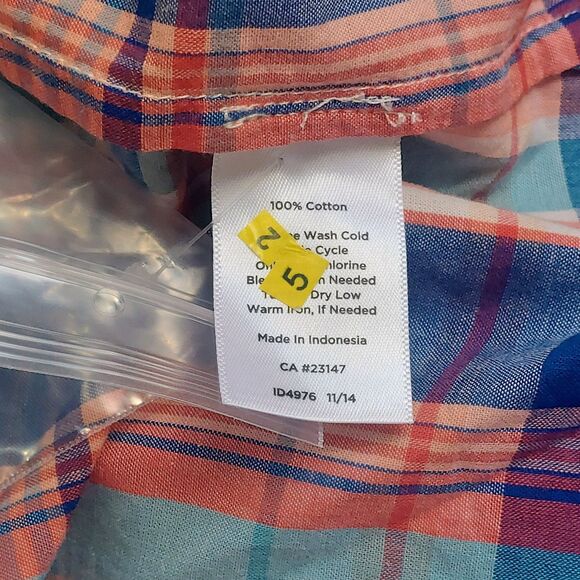 NEW Talbots Plaid Long Sleeve 100% Cotton Shirt Women's 22W Colorful Flip Cuff - Picture 6 of 8